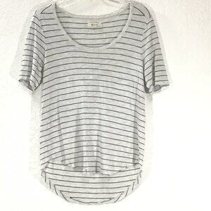 Madewell Grey and Black Striped Scoop Neck T-Shirt 3/$18